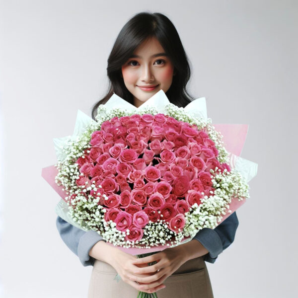 Buket Bunga Mawar Valentine Val HBP-004 Buket Bunga Mawar Valentine Val HBP-004
