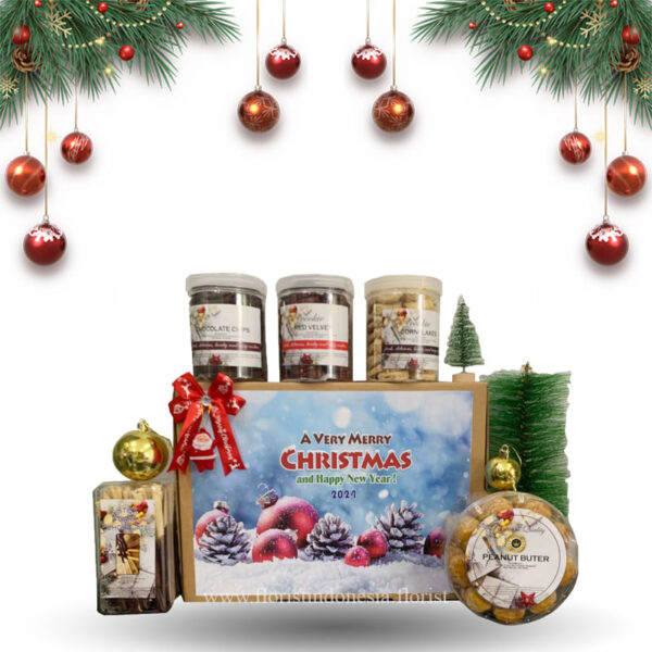 Hampers Box Cookie Natal Ribbon L Hampers Box Cookie Natal Ribbon L