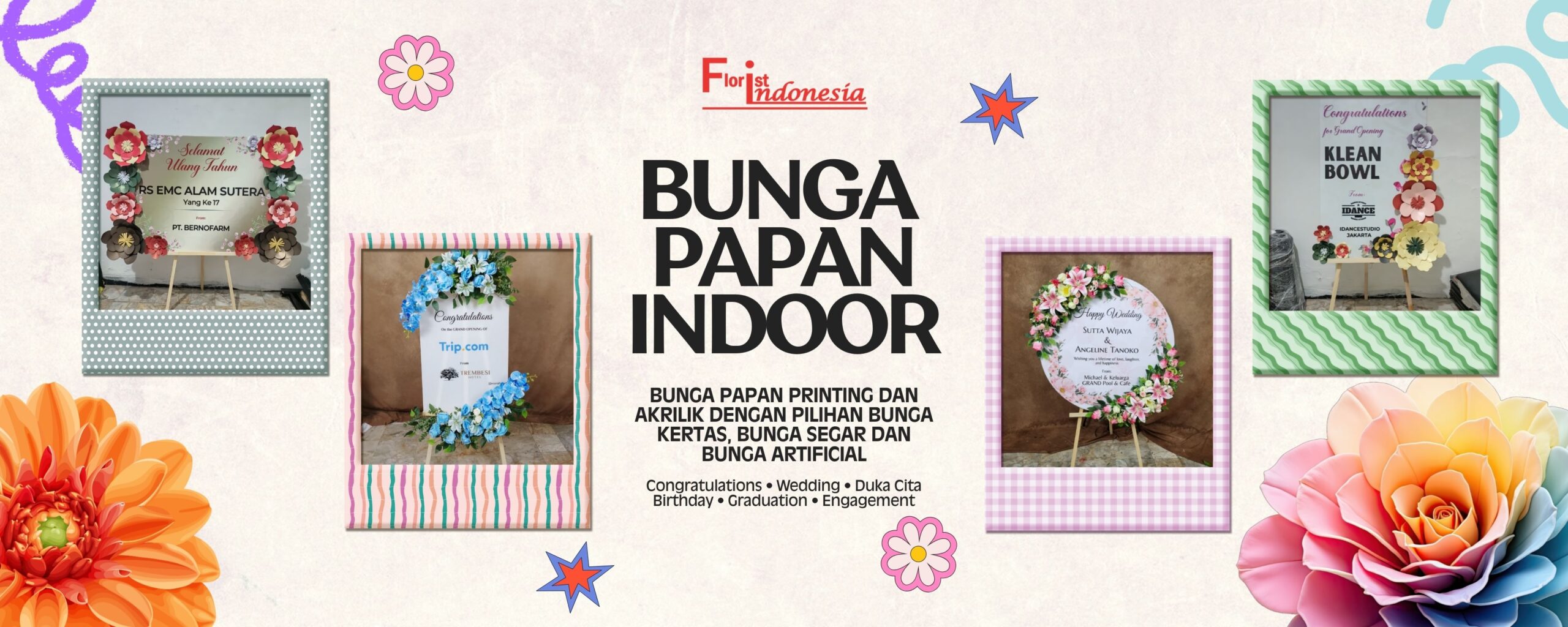bunga papan indoor